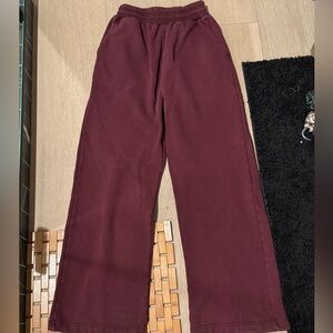 Wide Leg Maroon Sweatpants by Shapes